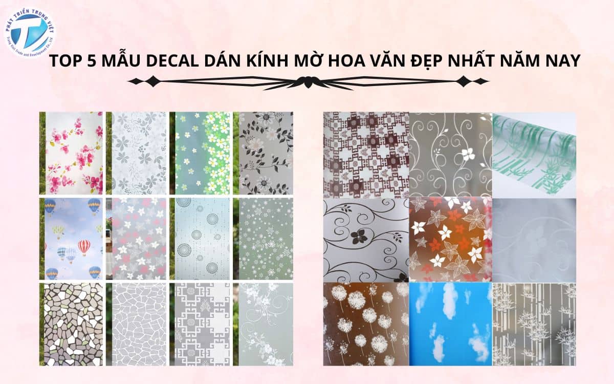 Top 5 mẫu decal dán kính mờ hoa văn đẹp nhất năm nay